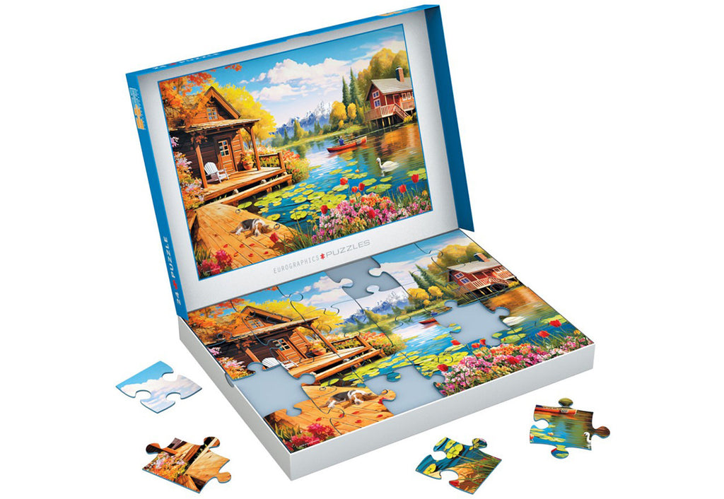 EUROGRAPHICS JIGSAW PUZZLE CONNECTION 24 PIECES - LAKESIDE COTTAGE #9724-0873-1