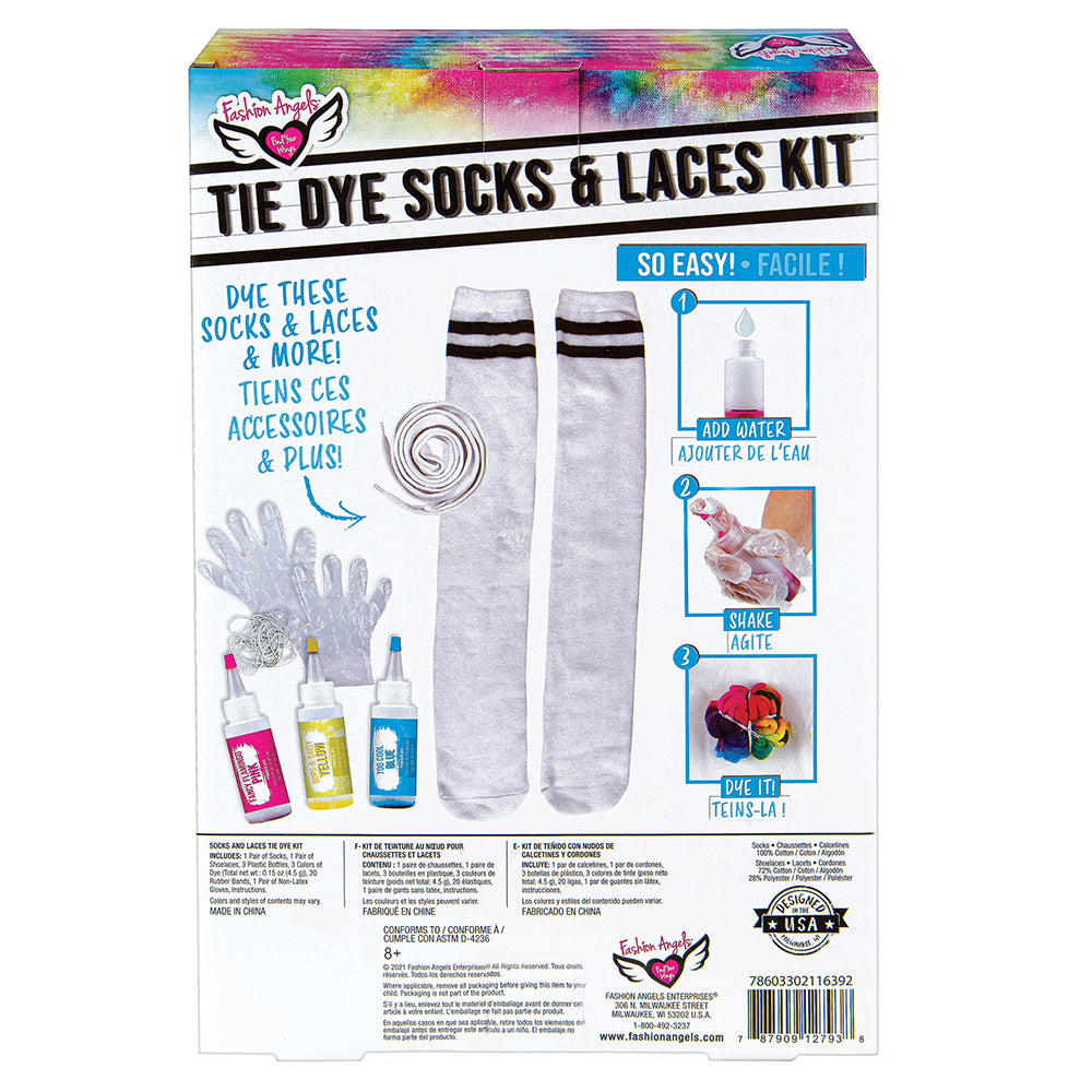FASHION ANGELS - PAIRE DE BAS + LACETS TIE DYE