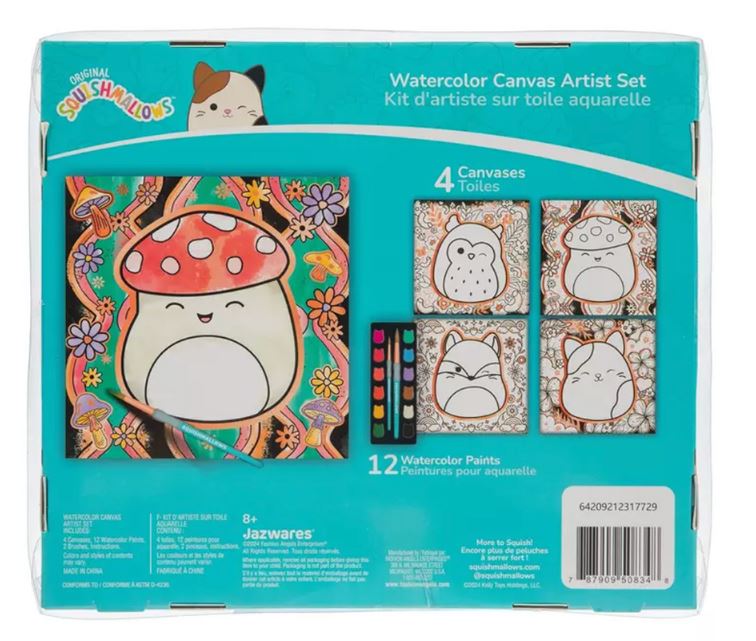 SQUISHMALLOWS - WATERCOLOUR CANVAS ART KIT