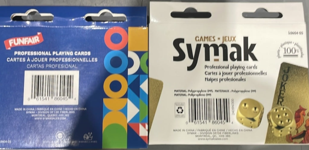 2 DECKS 100% PLASTIC PLAYING CARDS ASST