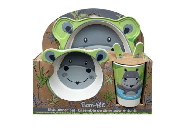 HIPPOPOTAME - ENSEMBLE DE PLAT EN BAMBOU ENFANT 5 PIÈCES