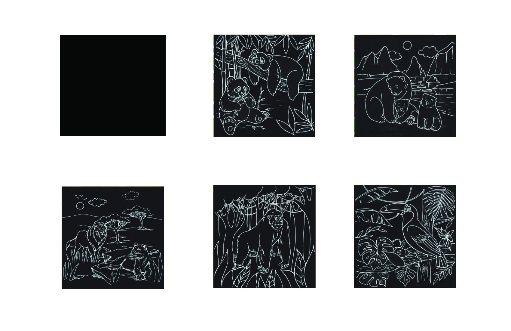 CAHIER À COLORIER EN CRAIE - ANIMAUX DE LA FAUNE