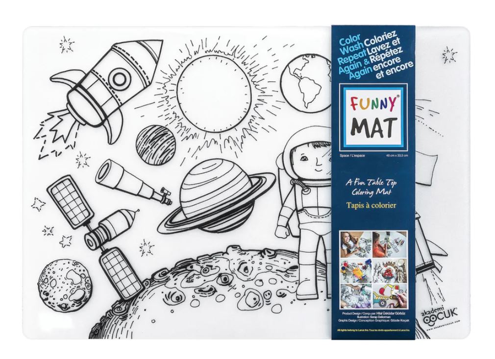 WHITE COLORING PLACEMAT - SPACE