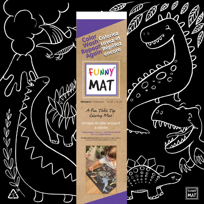 COLOR-IN PLACEMAT WITH CRAYONS - DINOSAURS