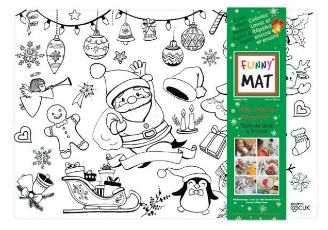 WHITE COLORING PLACEMAT - CHRISTMAS PARTY