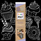 COLORING PLACEMAT - SMALL CAKES (BLACK BACKGROUND)