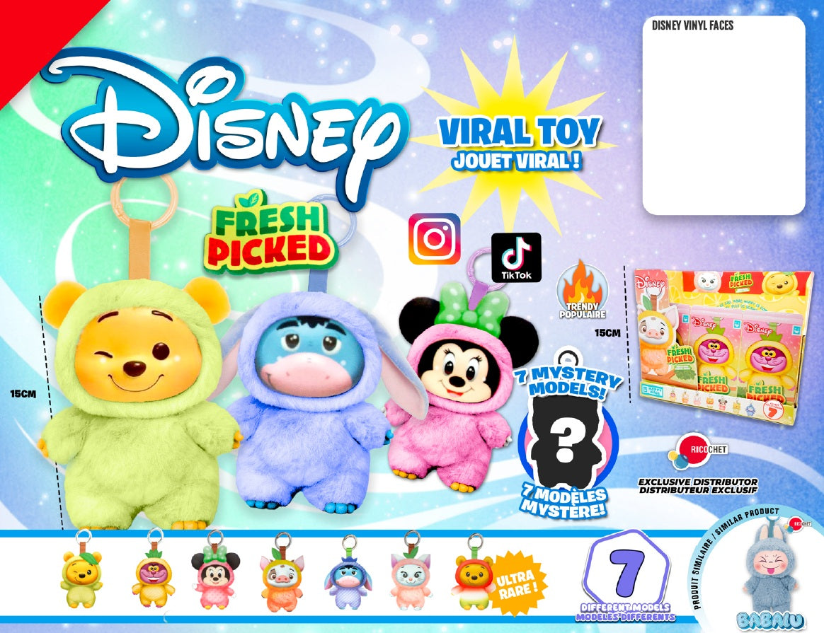 FRESH PICKED - PORTE-CLÉS PELUCHE MYSTÈRE DISNEY (BOÎTE MYSTÈRE) ASST