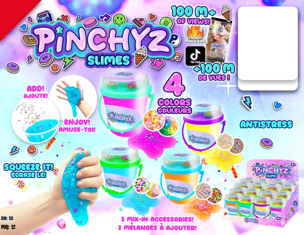 PINCHYZ SLIME CUP - GLUE EN POT SENSORIEL COLORÉ ASST
