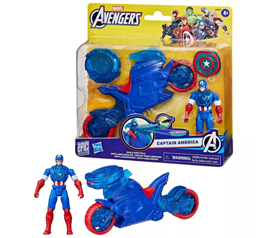 MARVEL AVENGERS - CAPTAIN AMERICA SHIELD LAUNCHER MOTORCYCLE (CAPTAIN AMERICA)