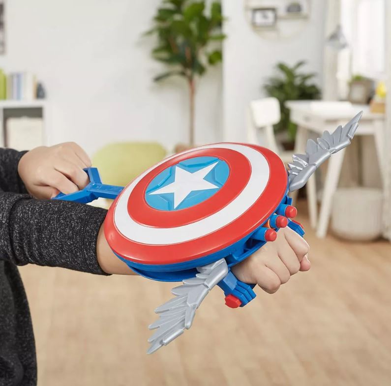 MARVEL MECH STRIKE MECHASAURS - BLASTER REDWING NERF DE CAPTAIN AMERICA 3 FLÉCHETTES