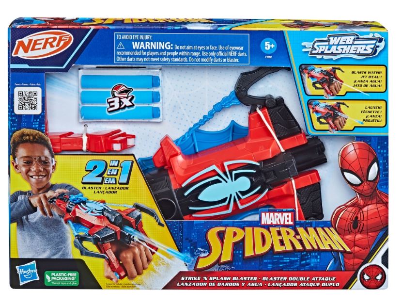 MARVEL SPIDER-MAN NERF STRIKE 'N SPLASH BLASTER DOUBLE ATTAQUE