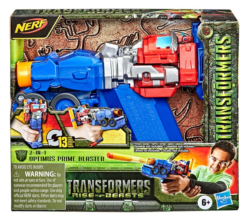 NERF 2-IN-1 CONVERTIBLE BLASTER - TRANSFORMERS OPTIMUS PRIME WITH 17.5 CM ACTION FIGURE MODE