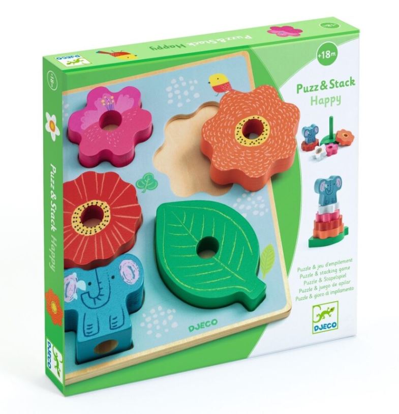 DJECO - HAPPY BILINGUAL PUZZLE AND STACK