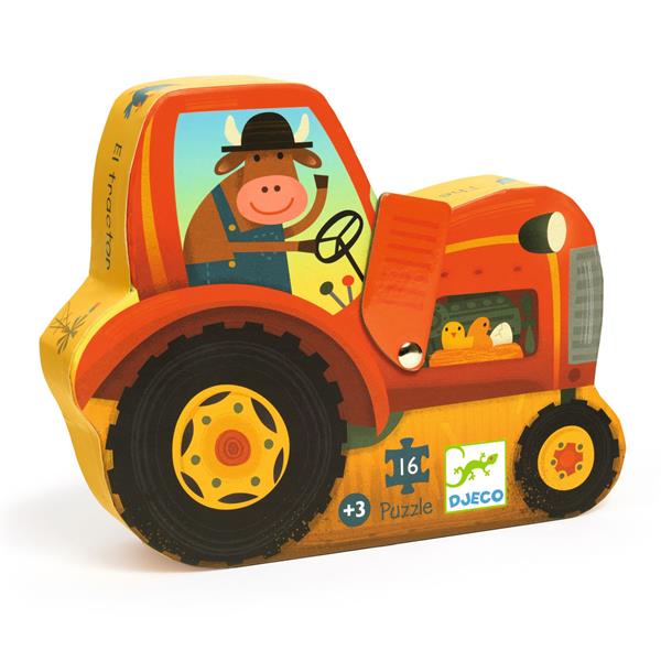 DJECO CASSE-TÊTE SILHOUETTE 16 PIÈCES - TRACTEUR #DJ07275