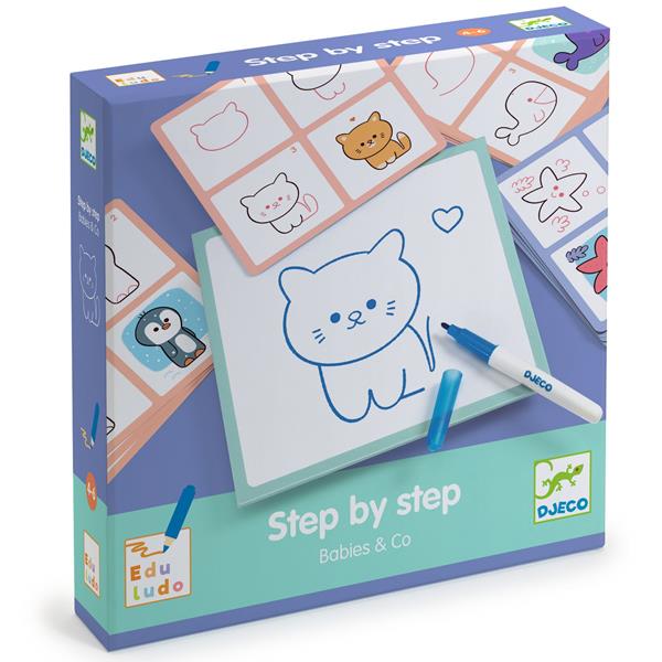 DJECO - STEP-BY-STEP COLORING BABIES & CO (STEP BY STEP)