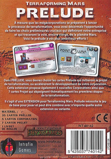 TERRAFORMING MARS GAME - EXTENSION: PRELUDE