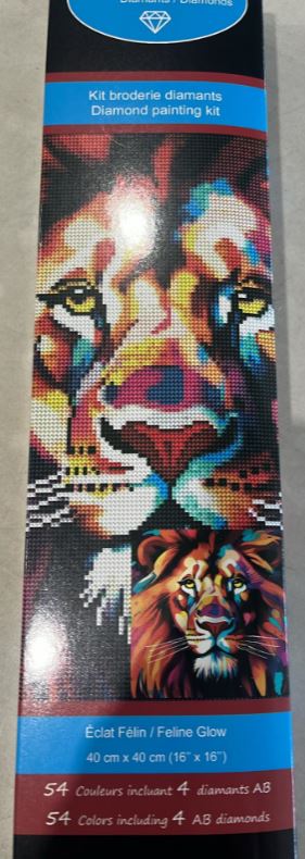 *26 JACAROU - FELINE SPARKLE 40CM X 40CM - DIAMOND DOTZ