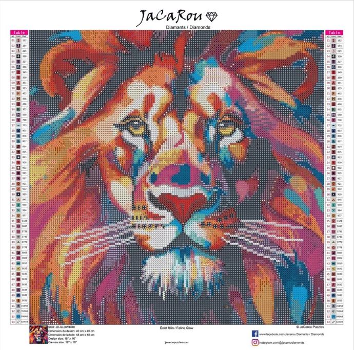 *26 JACAROU - FELINE SPARKLE 40CM X 40CM - DIAMOND DOTZ