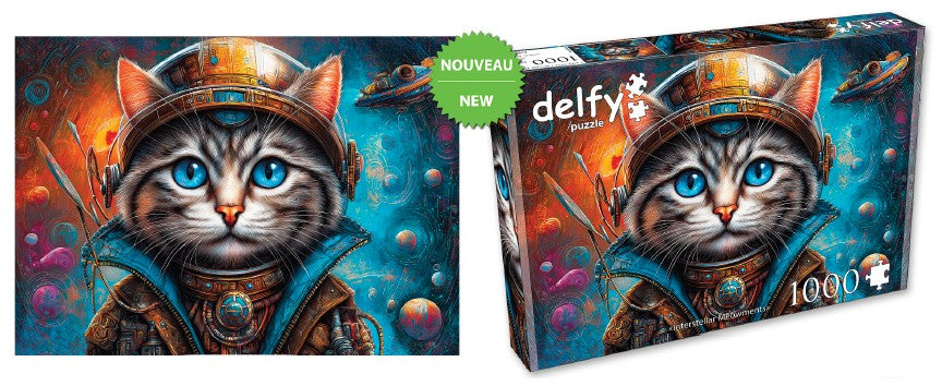 DELFY JIGSAW PUZZLE 1000 PIECES - INTERSTELLAR MEOWMENTS #DE-26011