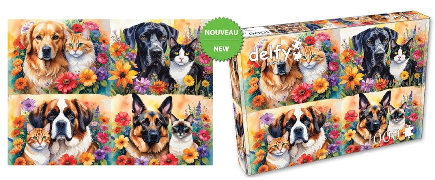 DELFY CASSE-TÊTE 1000 PIÈCES - DUOS PATTES PARFAITES (PAW-FECT PAIRS) #DE-26014