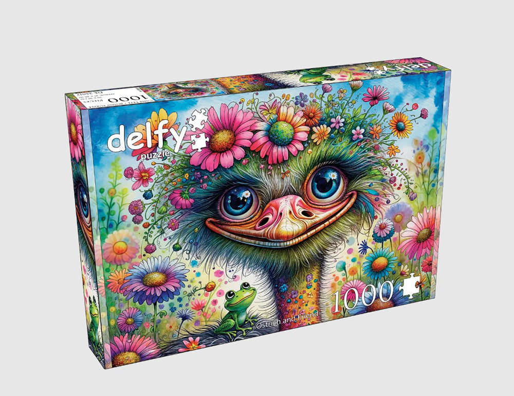 DELFY JIGSAW PUZZLE 1000 PIECES - THE OSTRICH AND HER FRIEND (OSTRICH AND FRIEND) #DE-25017