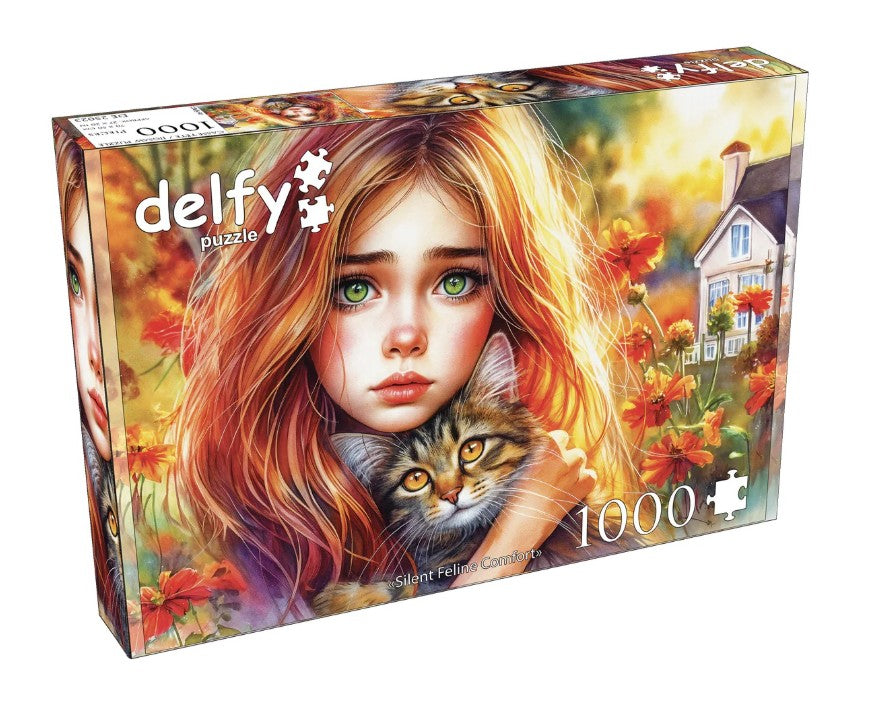 DELFY JIGSAW PUZZLE 1000 PIECES - SILENT FELINE COMFORT #DE-25023