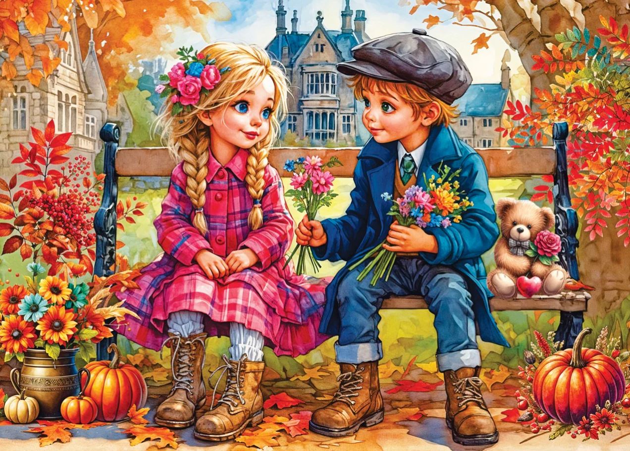 DELFY JIGSAW PUZZLE 1000 PIECES - THE TENDER GESTURE OF AUTUMN #DE-24003