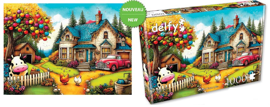 DELFY CASSE-TÊTE 1000 PIÈCES - VIE DE FERME ÉCLATANTE (VIVID FARM LIFE) #DE-26026