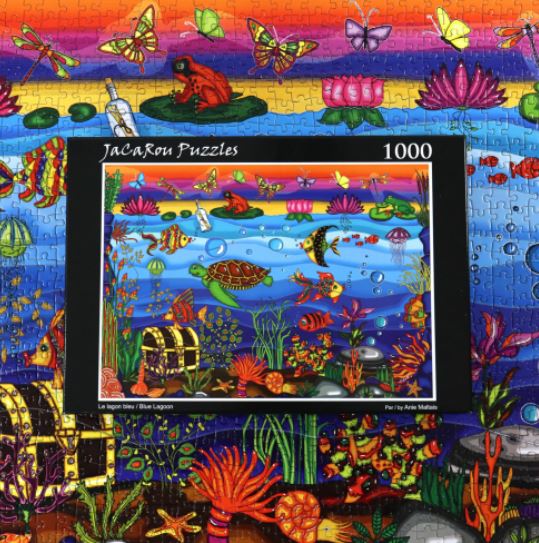 JACAROU PUZZLE 1000 PIECES - THE BLUE LAGOON BY ANIE MALTAIS