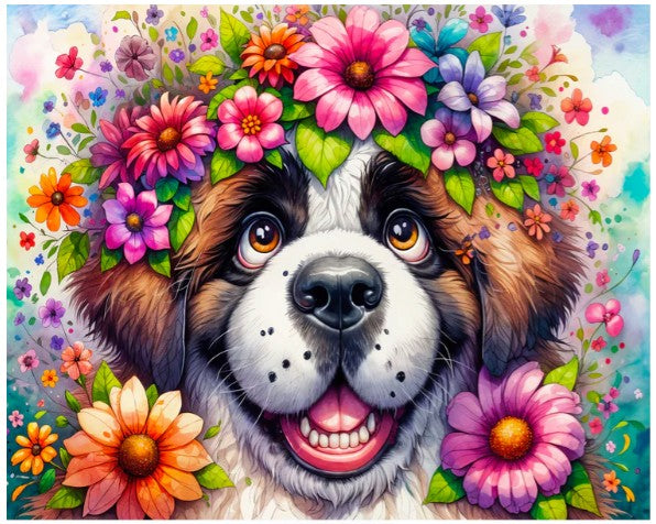JACAROU - ST. BERNARD DOG 40 CM X 50 CM (15.75" X 19.69") - DIAMOND DOTZ