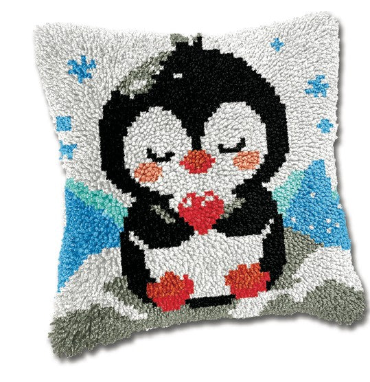 JACAROU - HOUSSE DE COUSSIN PINGOUIN (PENGUIN) - POINTS NOUÉS