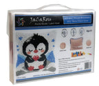 JACAROU - HOUSSE DE COUSSIN PINGOUIN (PENGUIN) - POINTS NOUÉS
