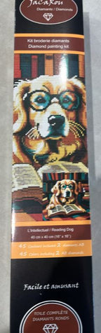 JACAROU - THE INTELLECTUAL DOG 40CM X 40CM - DIAMOND DOTZ
