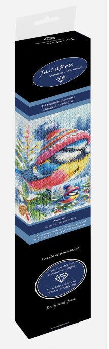 JACAROU - WINTER BIRD 50 CM X 50 CM (19.69" X 19.69") - DIAMOND DOTZ