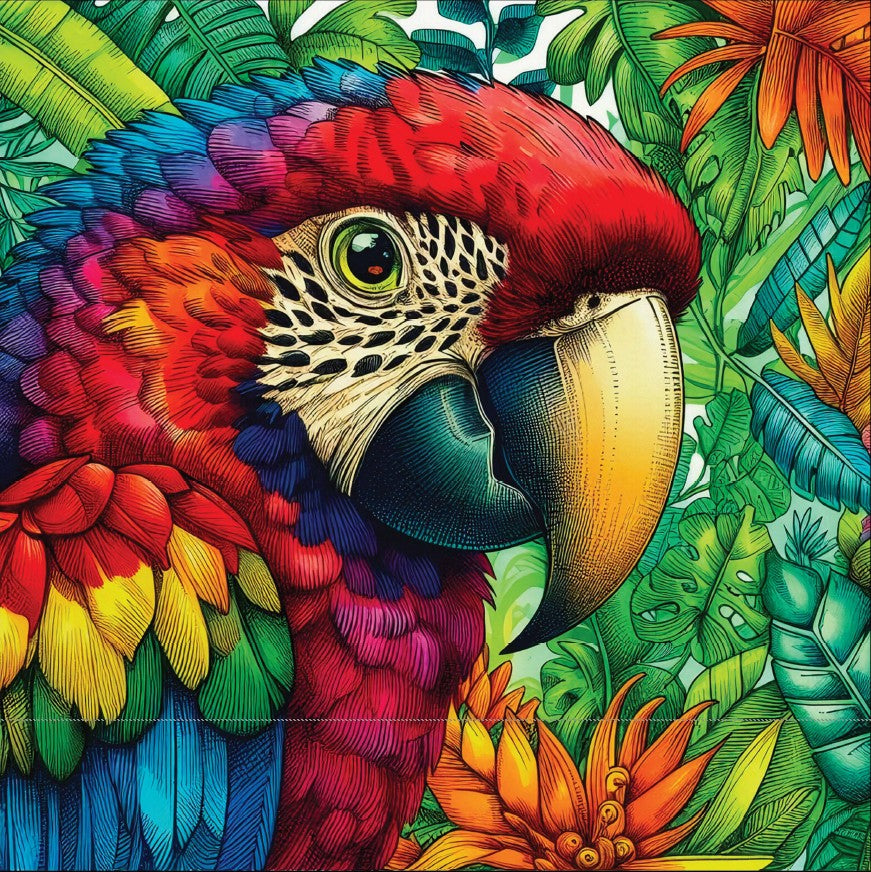 JACAROU - PERROQUET 50 CM X 50 CM (19,69" X 19,69") - DIAMOND DOTZ