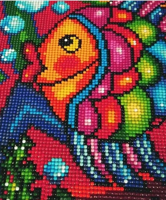 JACAROU - POISSON 30CM X 30CM - DIAMOND DOTZ