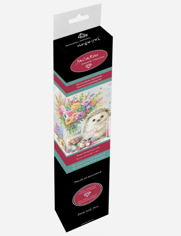JACAROU - SWEET HEDGEHOG LOVE 40CM X 50CM - DIAMOND DOTZ