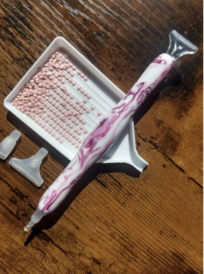 DIAMOND PAINTING STYLUS - PINK MARBLE - DIAMOND DOTZ