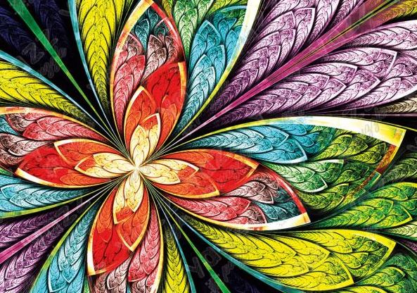 YAZZ PUZZLE CASSE-TÊTE 1000 PIÈCES - FLEUR COLORÉE (COLORFUL FLOWER) #YA-3815