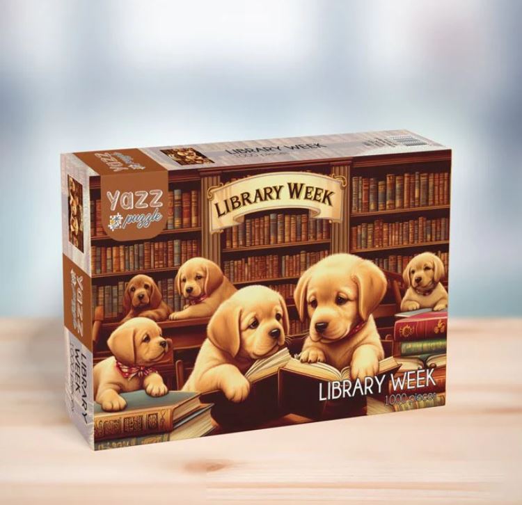 YAZZ PUZZLE CASSE-TÊTE 1000 PIÈCES - SEMAINE DE LA BIBLIOTHÈQUE (CHIENS) #