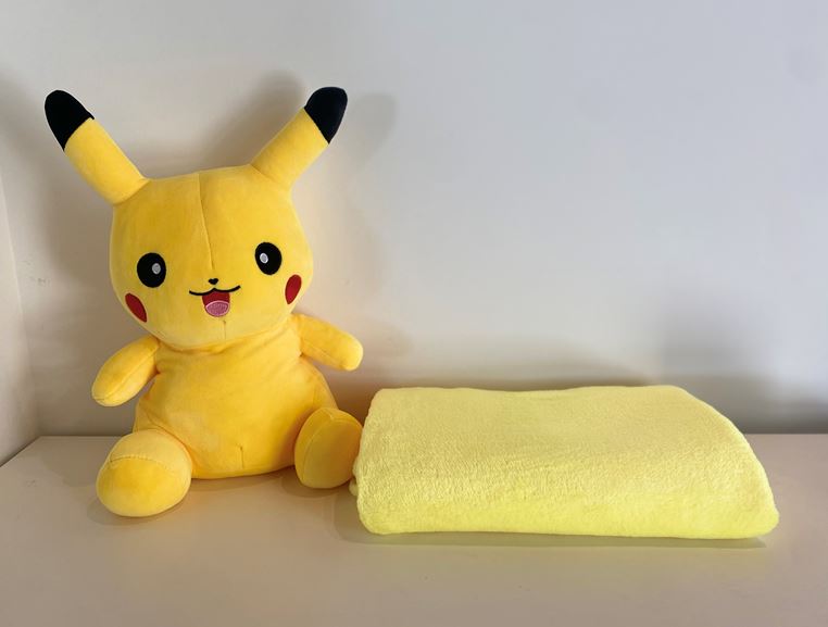 PLUSH - PIKACHU 55 CM (22") WITH COMFORT BLANKET