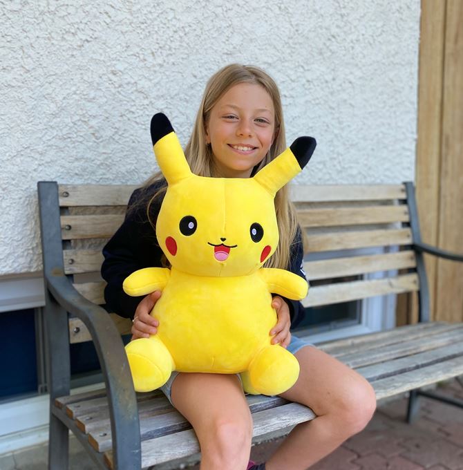 PLUSH - PIKACHU 55 CM (22") WITH COMFORT BLANKET