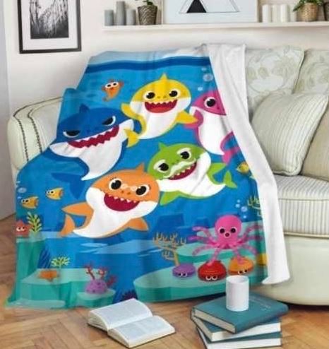 BABY SHARK THROW BLANKET 5 FEET X 6 FEET