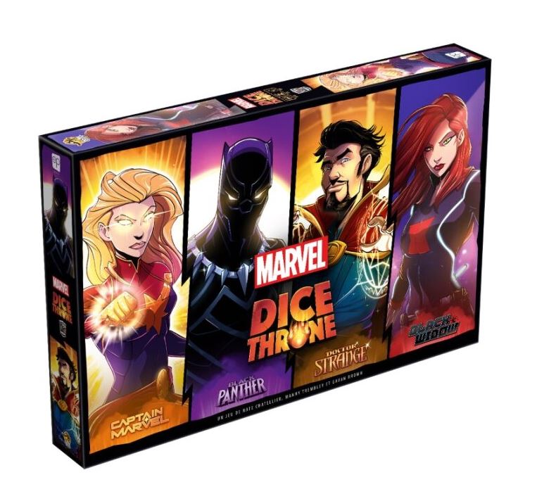 JEU DICE THRONE MARVEL - BLACK WIDOW VS DOCTOR STRANGE VS CAPTAIN MARVEL VS BLACK PANTHER - Version française