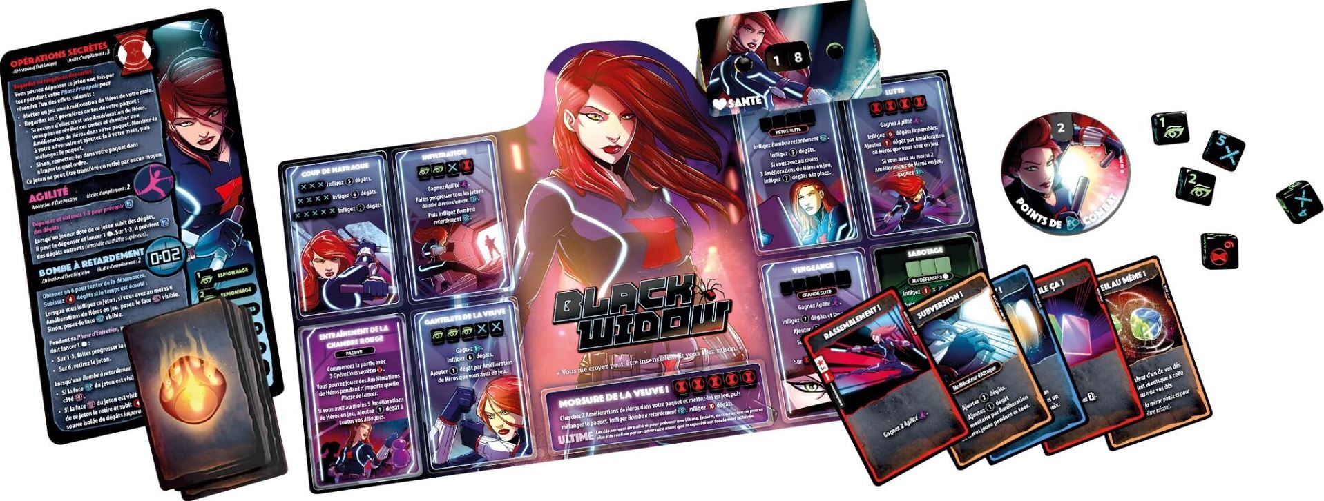 JEU DICE THRONE MARVEL - BLACK WIDOW VS DOCTOR STRANGE VS CAPTAIN MARVEL VS BLACK PANTHER - Version française