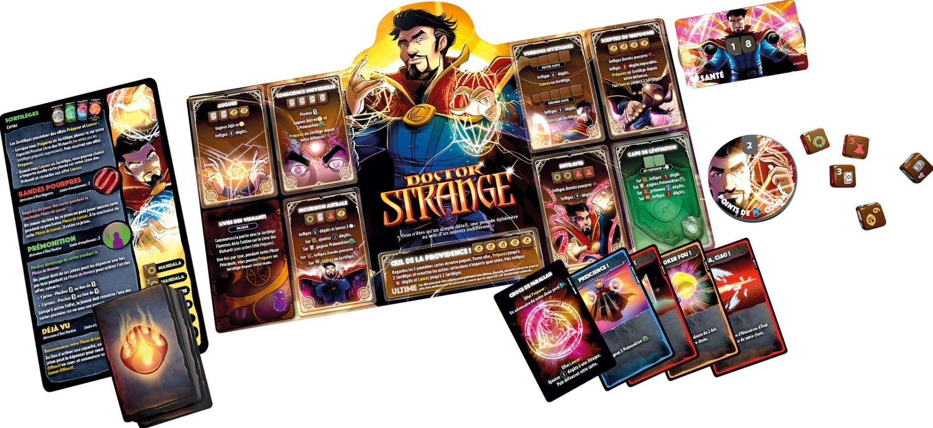 JEU DICE THRONE MARVEL - BLACK WIDOW VS DOCTOR STRANGE VS CAPTAIN MARVEL VS BLACK PANTHER - Version française
