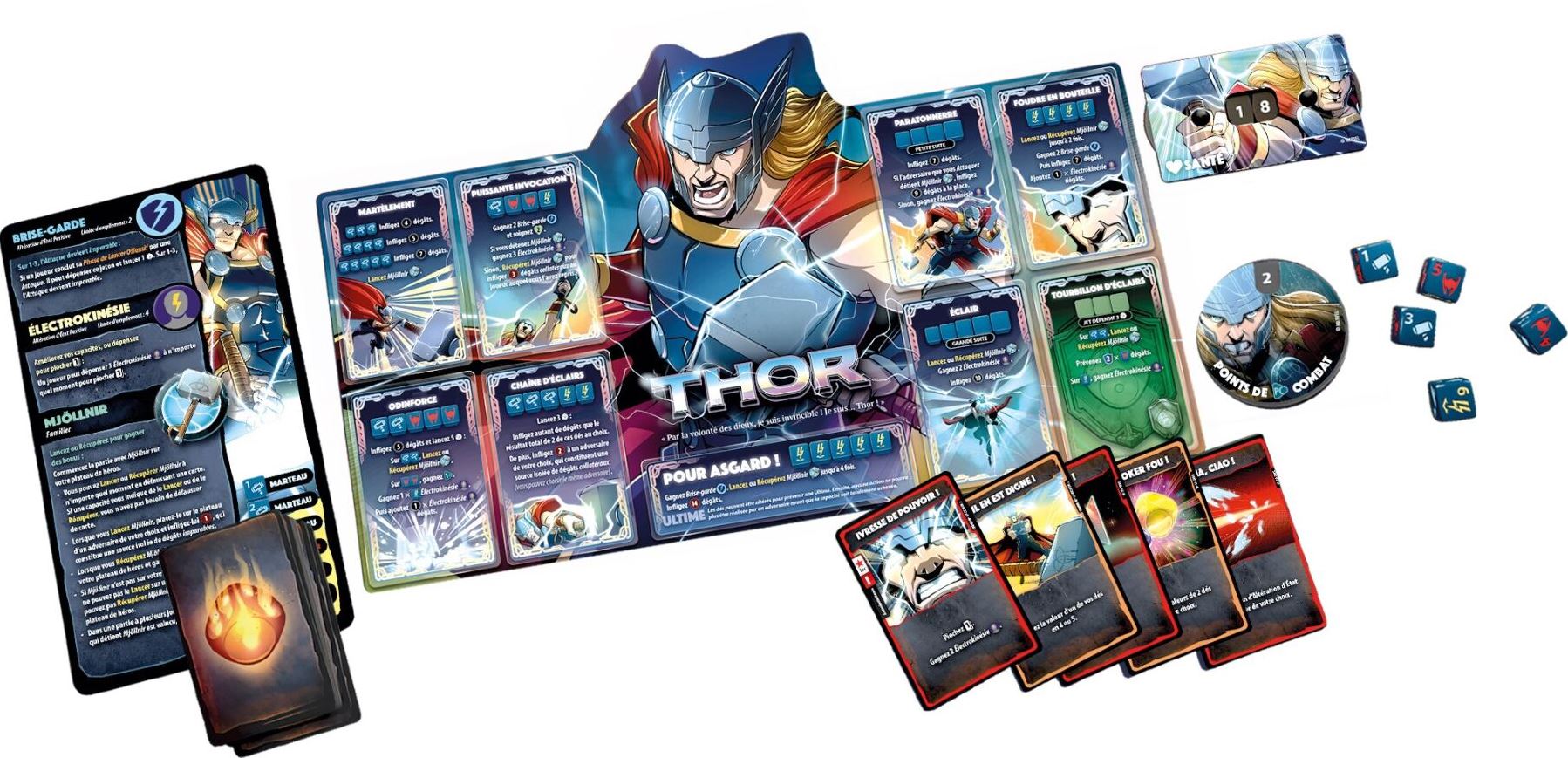 JEU DICE THRONE MARVEL - SCARLET WITCH VS THOR VS LOKI VS SPIDER-MAN - Version française
