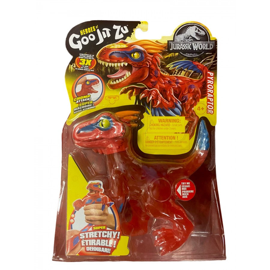 GOO JIT ZU - JURASSIC WORLD HERO PYRORAPTOR SERIES 2 STRETCHY 6.5"