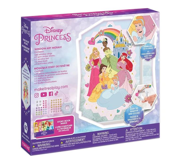 MAKE IT REAL - MOSAÏQUE D'ART DE FENÊTRE - MULTI PRINCESSES DISNEY