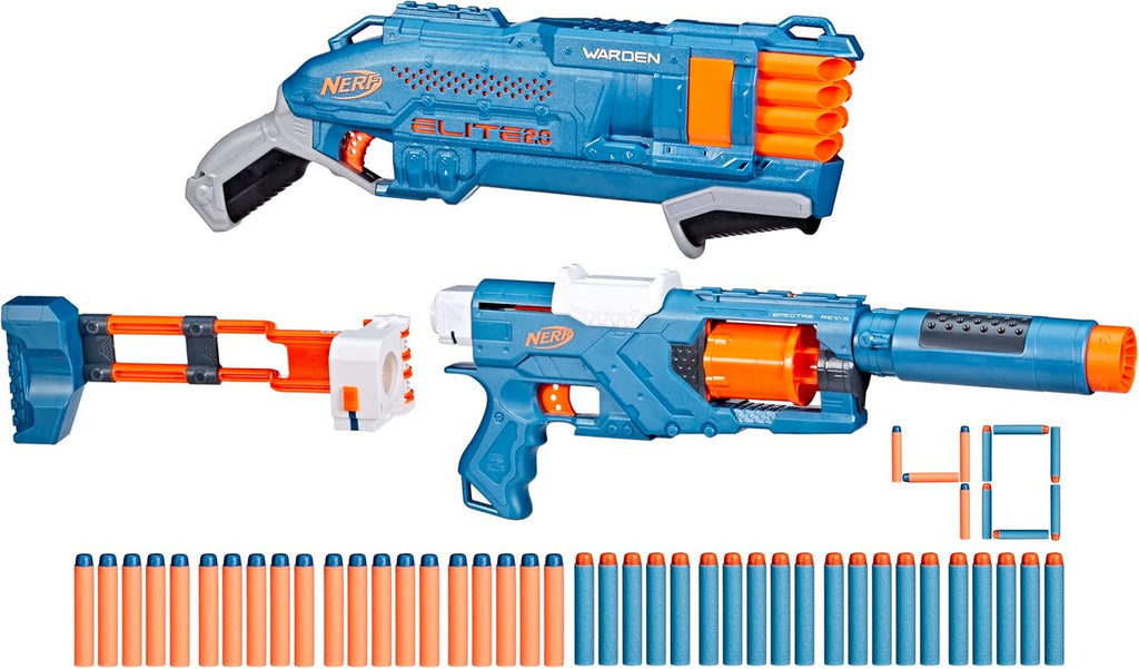NERF ELITE 2.0 – DOUBLE DEFENCE BLASTERS SET (SPECTRE WARDEN) (40 DARTS INCLUDED)